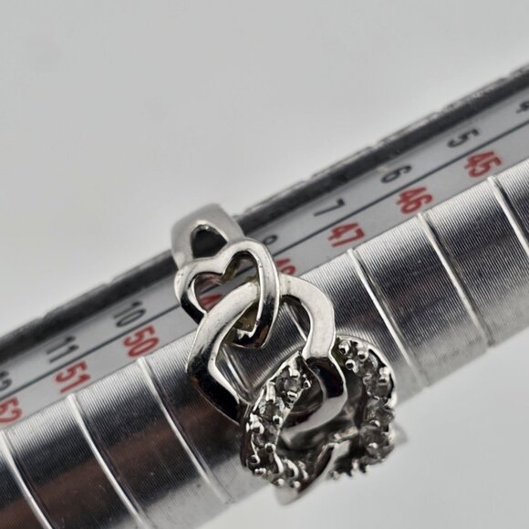 R.S. Covenant Silver Tone Clear Cubic Zirconia Heart Ring Size 5 - Picture 2 of 10